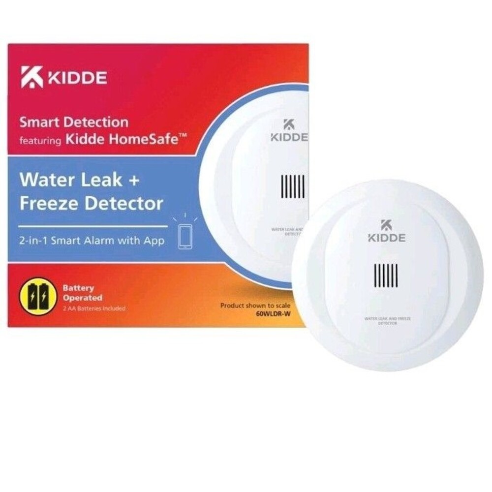 Kidde Smart Water Leak and Freeze Detector, Wi-Fi Enabled, Battery Operated NEW
